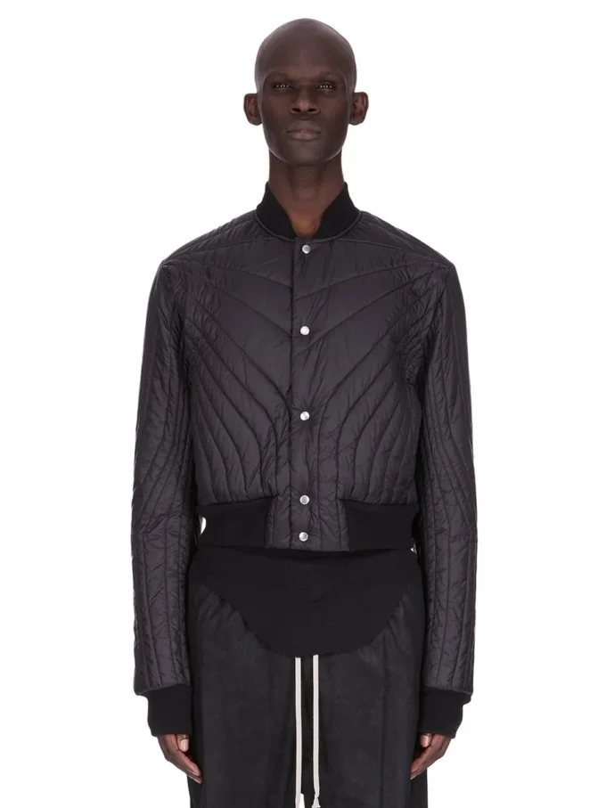 Chaqueta de vuelo acolchada Concordians FW25 de Rick Owens en nailon ligero negro RU02E1727NPT1-09 Chaqueta de vuelo acolchada Concordians FW25 de Rick Owens en nailon ligero negro RU02E1727NPT1-09