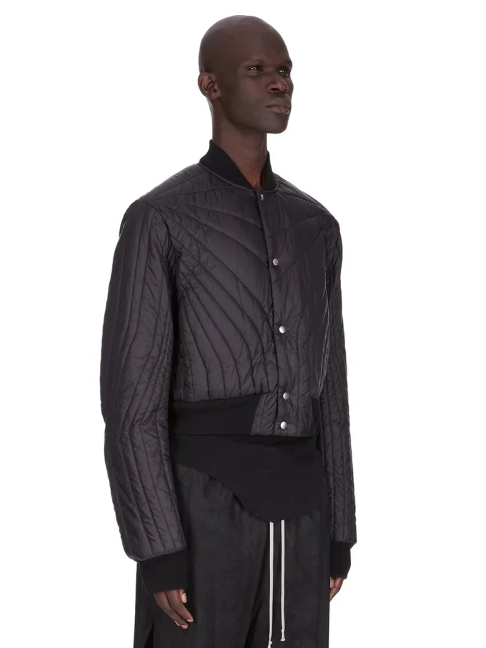 Chaqueta de vuelo acolchada Concordians FW25 de Rick Owens en nailon ligero negro RU02E1727NPT1-09 Chaqueta de vuelo acolchada Concordians FW25 de Rick Owens en nailon ligero negro RU02E1727NPT1-09