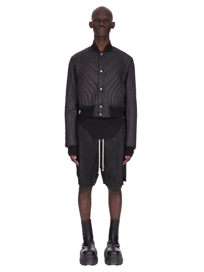 Chaqueta de vuelo acolchada Concordians FW25 de Rick Owens en nailon ligero negro RU02E1727NPT1-09 Chaqueta de vuelo acolchada Concordians FW25 de Rick Owens en nailon ligero negro RU02E1727NPT1-09