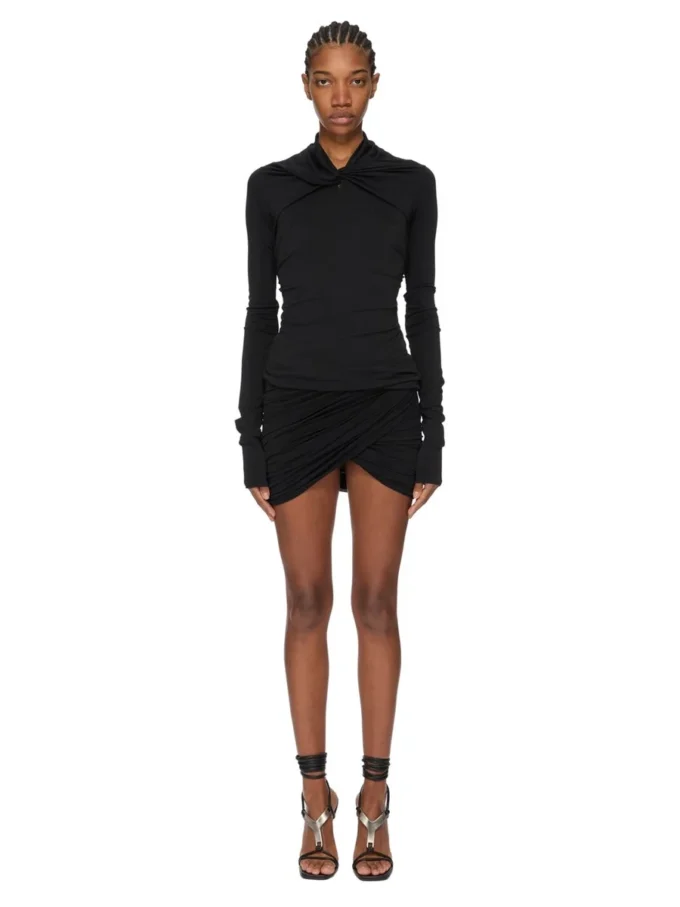 FALDA LUNA CONCORDIANS FW25 LILIES DE RICK OWENS EN JERSEY DE CREPÉ DE VISCOSA LI02E3309CVI-09 FALDA LUNA CONCORDIANS FW25 LILIES DE RICK OWENS EN JERSEY DE CREPÉ DE VISCOSA LI02E3309CVI-09
